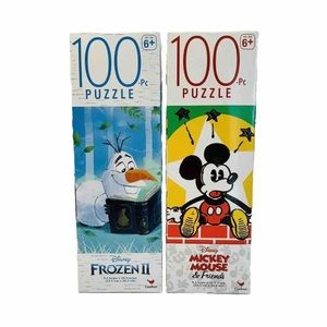 Disney’s Mickey and Friends/Frozen II-100 Piece Puzzles-Set Of 2-New In Box-Fun